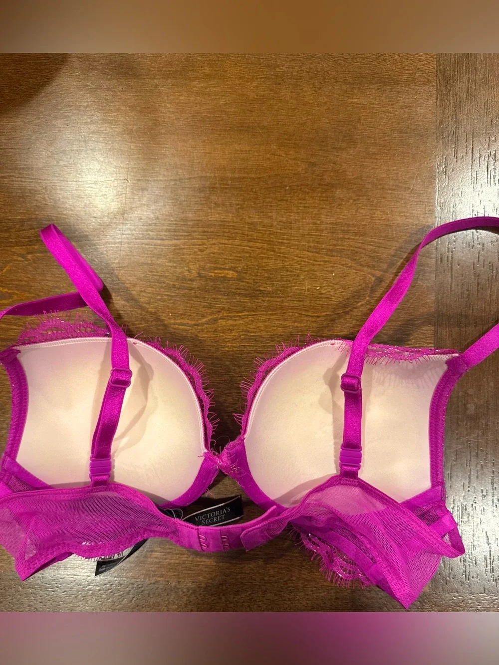 Victoria's Secret Fuchsia Pink Lace Push-Up Bra